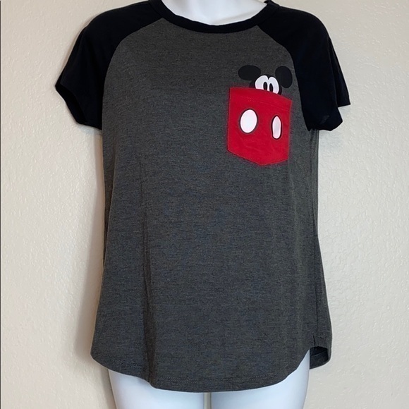 Disney Mickey Mouse Gray & Black T-shirt - Picture 2 of 4
